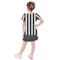 Illustration Stripes Geometric Pattern Kids  Short Sleeve Velvet Dress View2