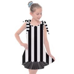 Illustration Stripes Geometric Pattern Kids  Tie Up Tunic Dress by Uceng