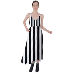 Illustration Stripes Geometric Pattern Tie Back Maxi Dress by Uceng