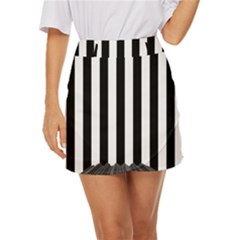 Illustration Stripes Geometric Pattern Mini Front Wrap Skirt by Uceng