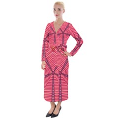 Art Pattern Design Wallpaper Velvet Maxi Wrap Dress by Uceng