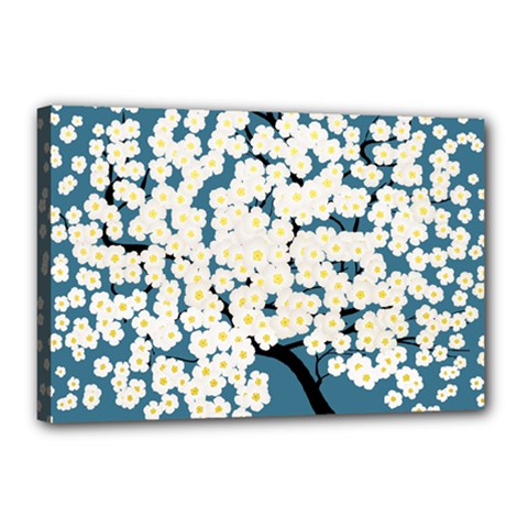 Flower Flora Decoration Pattern Canvas 18  X 12  (stretched) by Uceng