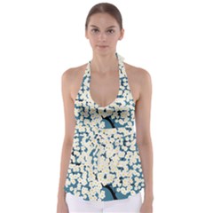 Flower Flora Decoration Pattern Babydoll Tankini Top by Uceng