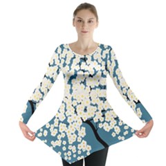 Flower Flora Decoration Pattern Long Sleeve Tunic  by Uceng