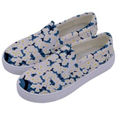 Flower Flora Decoration Pattern Kids  Canvas Slip Ons by Uceng