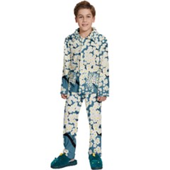 Flower Flora Decoration Pattern Kids  Long Sleeve Velvet Pajamas Set by Uceng