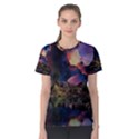 Lake Galaxy Stars Science Fiction Women s Cotton Tee View1