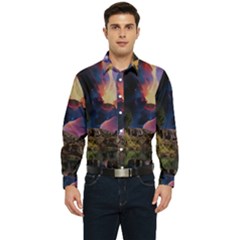 Lake Galaxy Stars Science Fiction Men s Long Sleeve  Shirt by Uceng