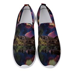 Lake Galaxy Stars Science Fiction Women s Slip On Sneakers by Uceng