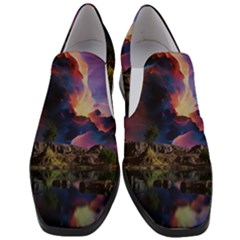 Lake Galaxy Stars Science Fiction Women Slip On Heel Loafers by Uceng