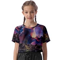 Lake Galaxy Stars Science Fiction Kids  Basic Tee by Uceng