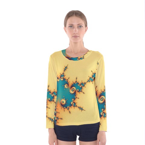 Fractal Art Fractals Digital Art Women s Long Sleeve Tee by Uceng