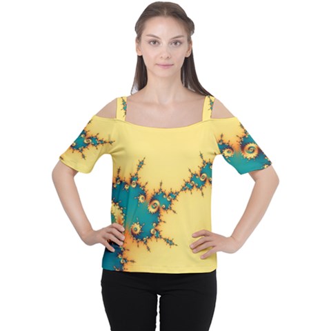 Fractal Art Fractals Digital Art Cutout Shoulder Tee by Uceng