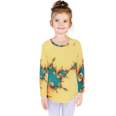 Fractal Art Fractals Digital Art Kids  Long Sleeve Tee by Uceng