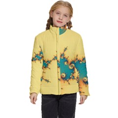 Fractal Art Fractals Digital Art Kids  Puffer Bubble Jacket Coat by Uceng