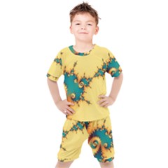 Fractal Art Fractals Digital Art Kids  Tee And Shorts Set by Uceng