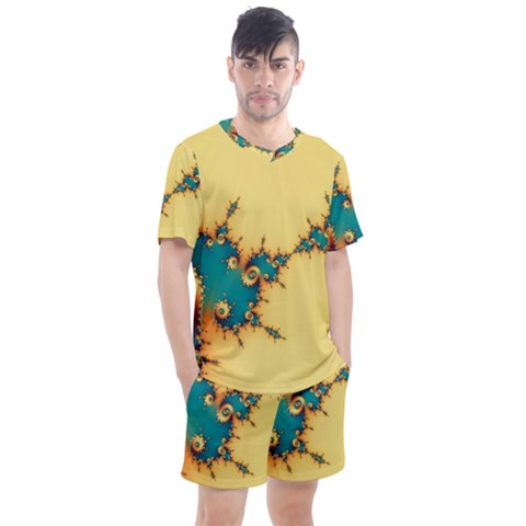 Fractal Art Fractals Digital Art Men s Mesh Tee And Shorts Set by Uceng