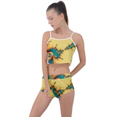 Fractal Art Fractals Digital Art Summer Cropped Co-ord Set by Uceng