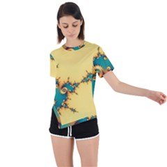 Fractal Art Fractals Digital Art Asymmetrical Short Sleeve Sports Tee by Uceng