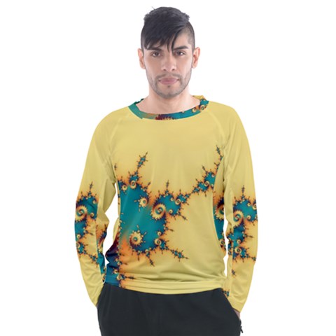 Fractal Art Fractals Digital Art Men s Long Sleeve Raglan Tee by Uceng