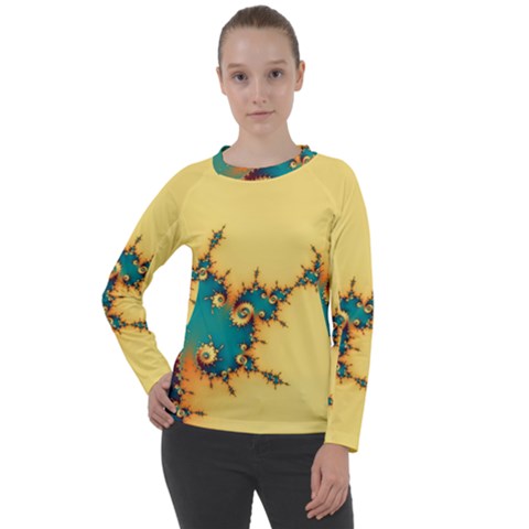 Fractal Art Fractals Digital Art Women s Long Sleeve Raglan Tee by Uceng