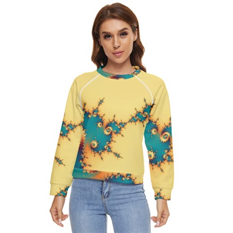 Fractal Art Fractals Digital Art Women s Long Sleeve Raglan Tee by Uceng