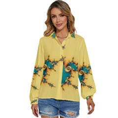 Fractal Art Fractals Digital Art Women s Long Sleeve Button Down Shirt