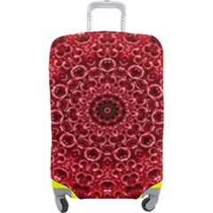 Red Wallpaper Mandala Pattern Art Luggage Cover (large) by Uceng