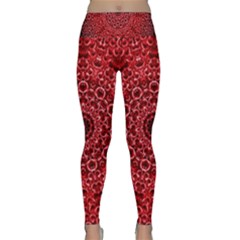 Red Wallpaper Mandala Pattern Art Lightweight Velour Classic Yoga Leggings by Uceng