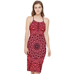 Red Wallpaper Mandala Pattern Art Bodycon Cross Back Summer Dress by Uceng