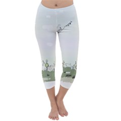 Abstract Capri Winter Leggings  by artworkshop