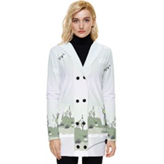 Abstract Button Up Hooded Coat  by artworkshop