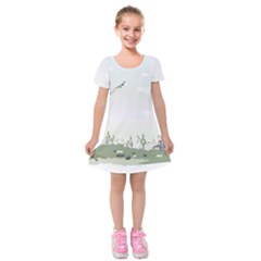 Abstract Kids  Short Sleeve Velvet Dress by artworkshop