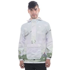 Abstract Men s Front Pocket Pullover Windbreaker by artworkshop