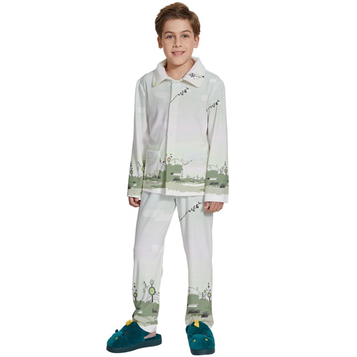 Abstract Kids  Long Sleeve Velvet Pajamas Set