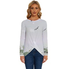 Abstract Long Sleeve Crew Neck Pullover Top by artworkshop