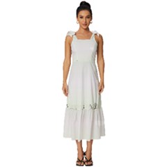 Abstract Tie-strap Tiered Midi Chiffon Dress by artworkshop