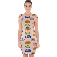 Acnh Wallpaper Capsleeve Drawstring Dress  by artworkshop