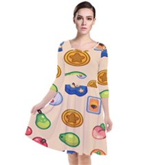 Acnh Wallpaper Quarter Sleeve Waist Band Dress by artworkshop