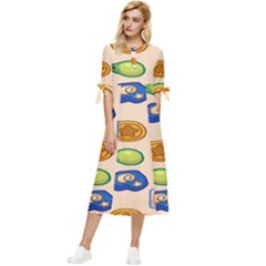 Acnh Wallpaper Bow Sleeve Chiffon Midi Dress by artworkshop