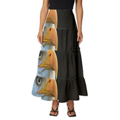 Bird Tiered Ruffle Maxi Skirt by artworkshop