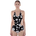 Black Circle Pattern Cut-Out One Piece Swimsuit View1