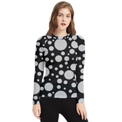 Black Circle Pattern Women s Long Sleeve Rash Guard by artworkshop