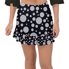 Black Circle Pattern Fishtail Mini Chiffon Skirt by artworkshop