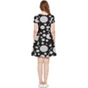 Black Circle Pattern Inside Out Cap Sleeve Dress View2