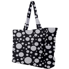 Black Circle Pattern Simple Shoulder Bag by artworkshop