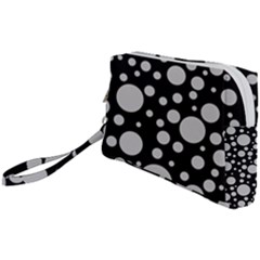 Black Circle Pattern Wristlet Pouch Bag (small) by artworkshop