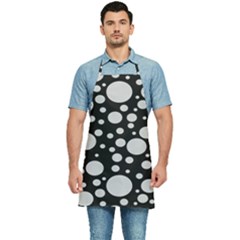 Black Circle Pattern Kitchen Apron by artworkshop