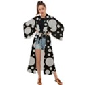 Black Circle Pattern Maxi Kimono View1