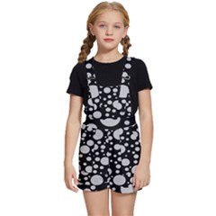 Black Circle Pattern Kids  Short Overalls